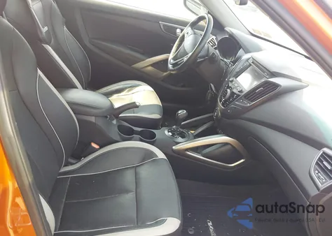 2014 Hyundai Veloster Turbo W/Black from USA, damaged, VIN KMHTC6AE7EU191851